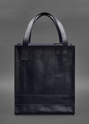 Кожаная женская сумка шоппер, шопер из натуральной кожи темно-...