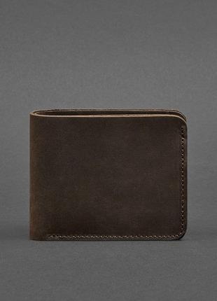 Кожаный мужской кошелек портмоне из натуральной кожи темно-кор...