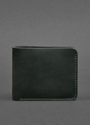 Кожаный мужской кошелек портмоне из натуральной кожи зеленый