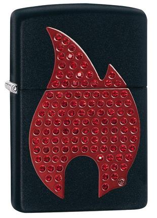 Бензиновая зажигалка Zippo 29106 emblem flame black matte