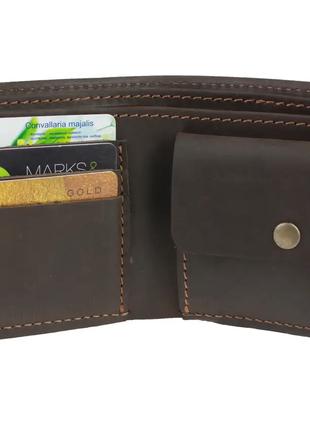 Кожаный мужской кошелек портмоне из натуральной кожи коричневый