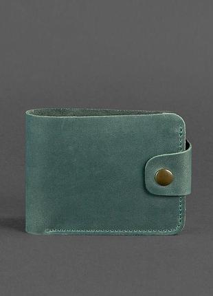 Кожаный мужской кошелек портмоне из натуральной кожи зеленый