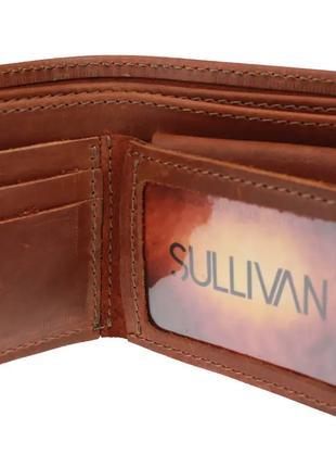 Кожаный мужской кошелек портмоне с монетницей и прозрачным отд...