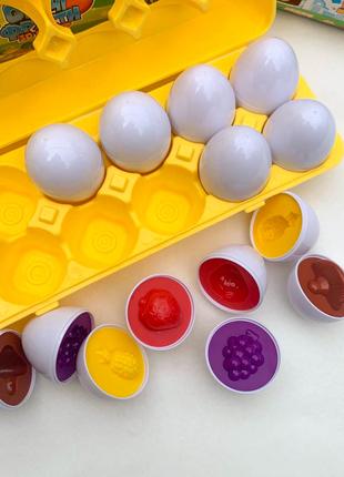 Сортер 3D яйца Овощи и фрукты, игрушка Монтессори, развивающие...