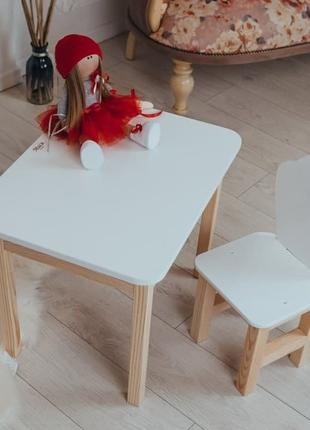 Детский столик и стульчик белый. ( для детей ростом 100-115 см...