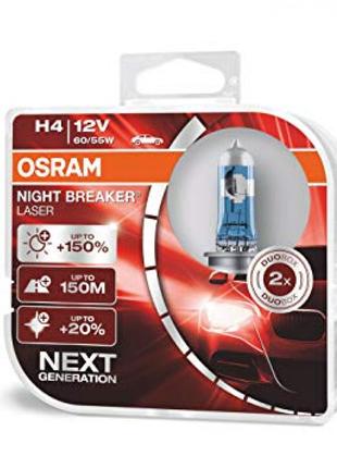 Лампа Osram 12V H4 60/55W +150% Night Laser Галогеновая лампа ...
