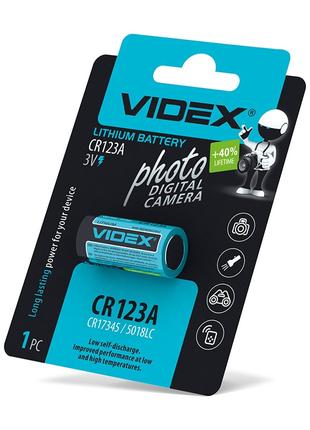Батарейка литиевая Videx CR123A 1шт 3v D17mm-H34.5mm