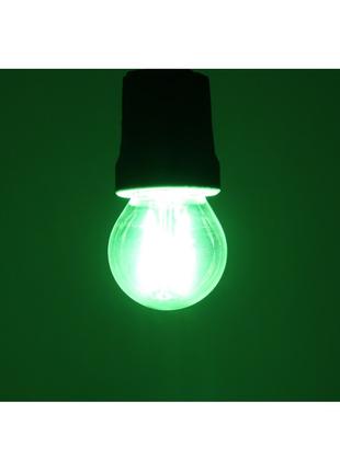 LED лампа VELMAX V-Filament-G45, 2W, E27, зеленая, 200Lm