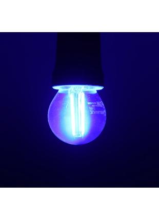 LED лампа VELMAX V-Filament-G45, 2W, E27, синяя, 200Lm