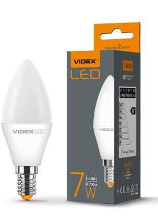 Лампа светодиодная VIDEX C37e 7W E14 220V 4100K