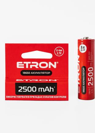 Литий-ионный аккумулятор 18650 ETRON 2500mAh 3.7 V (Li-ion) D1...