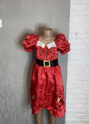 Новогоднее платье карнавальное платье на девочку 3-5р miss santa