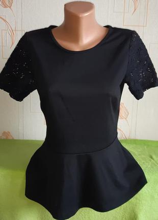 Стильная черная блузка moda at george made in turkey, 💯 оригин...