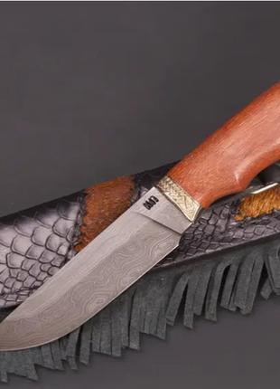 Охотничий нож ручного изготовления "Индеец", дамасск