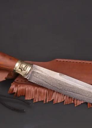 Нож ручной работы из мозаичного дамаска "Ковбой"