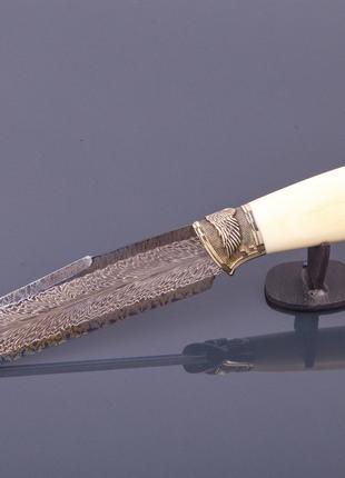 Нож ручной работы "Пегас", мозаичный дамаск
