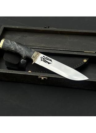 Нож ручной работы "Трезубец" в деревянном футляре