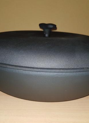 Чугунная сковорода жаровня с крышкой, d 300мм h 70мм