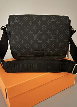 Мужская черная сумка через плечо Louis Vuitton | Луи Виттон
