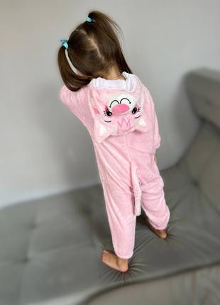Детский кигуруми розовый котик, Пижама для малышей