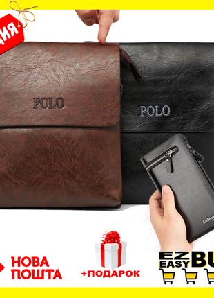 Мужская сумка через плечо Polo Videng Leather Сумка-планшет+Кл...