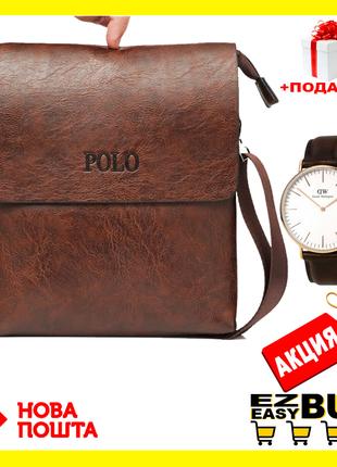 Мужская кожаная сумка через плечо Polo Videng Leather Сумка-пл...