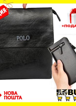 Мужская сумка через плечо Polo Videng Leather Сумка-планшет+Кл...