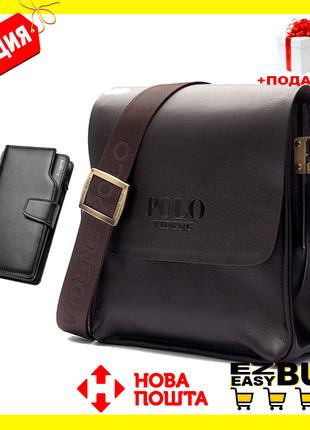 Мужская сумка через плечо Polo Videng Барсетка Сумка-планшет+К...