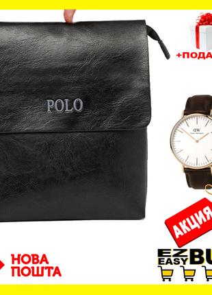 Акція! Чоловіча сумка Polo Leather+ Годинник в Подарунок! Кори...
