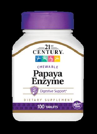 Papaya Enzyme 21st Century Папаин для пищеварения 100 таб (США)