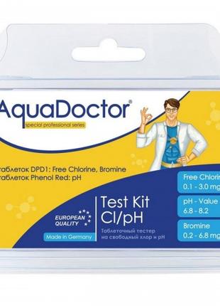 Тест Kit Cl pH Br Тестер для бассейна AquaDoctor в таблетках