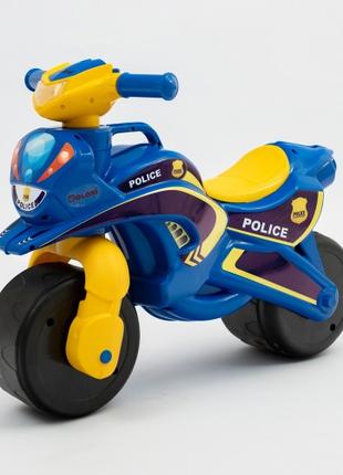 Детский мотобайк-каталка беговел толокар Полиция пластиковый с...