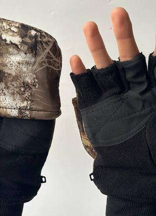 Тактические перчатки-варежки для ВСУ зимние маскировочные каму...