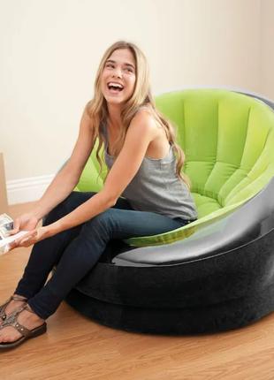 Надувное кресло INTEX 68581 круглое уличное салатовое