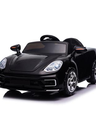 Детский легковой одноместный электромобиль черный Porsche Порше