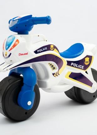 Детский мотобайк-каталка беговел толокар Полиция пластиковый с...