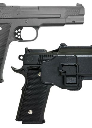 Пистолет с кобурой Браунинг детский металл черный BB кал.6мм