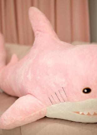 Мягкая игрушка акула IKEA 100см, плюшевая игрушка-подушка Розовая