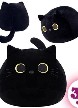 Мягкая плюшевая игрушка- подушка черный кот , талисман из сери...