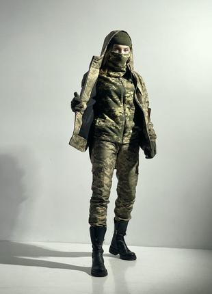 Тактический военный костюм женский/ Зимний камуфляжный армейск...