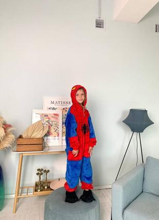 Детская пижама кигуруми Человек-паук, тёплая детская пижама