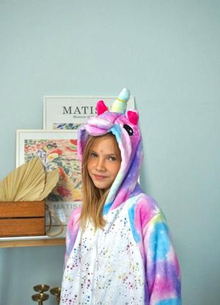 Детская пижама кигуруми Единорог Искорка, тёплая детская пижама