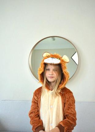 Детская пижама кигуруми Лев, тёплая детская пижама