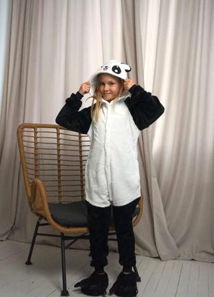 Детская пижама кигуруми Весёлая панда, тёплая детская пижама