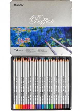 Набор цветных карандашей (металл.коробка) 24шт/24цв. "Raffine"...