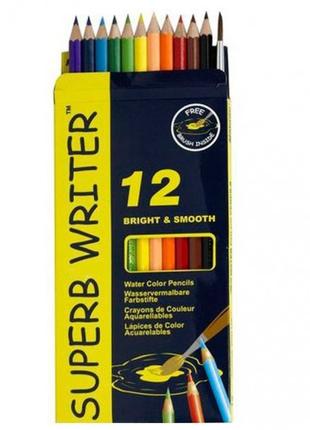 Набор цветных карандашей (акварельные) 12шт/12цв. "Superb Writ...