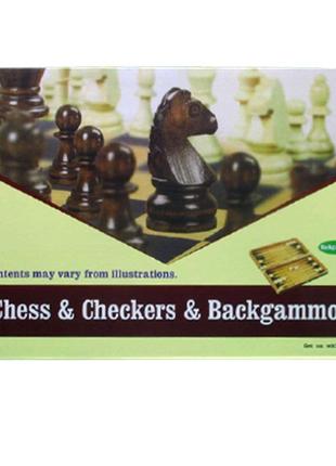 3 в 1 : шашки, ♟ шахматы, нарды материал: бамбуковое дерево Ра...