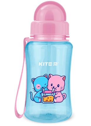 Бутылочка для воды Kite Cats K23-399-1, 350 мл, голубая