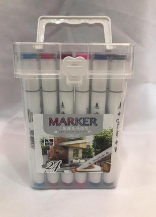 Скетч Маркеры "Sketch Markers" набор 24 цветов, набор в пласти...