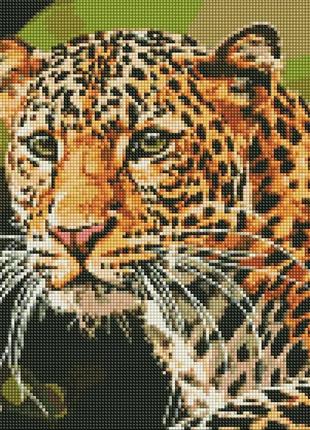 Алмазна мозаїка 40*50 см "Зеленокий леопард" AMO7502